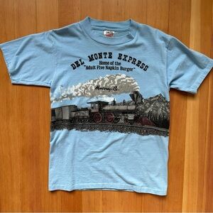 Del Monte Express Monterey, CA VINTAGE Shirt Men’s Large Train Locomotive Oneita